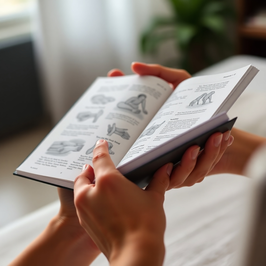 Create a photorealistic image of hands performing basic massage techniques on a person's arm.  Focus on the gentle pressure and precision movements. Use a warm light source and soft shadows. The background should be blurred to emphasize the hands and arms. Include details like soft skin textures and the subtle movements of the therapist's hands. Capture the calm and controlled nature of the technique. Resolution should be high quality, around 4K, to clearly show the detail. The style should be clean and straightforward, similar to medical educational materials, showing the precision of the techniques.